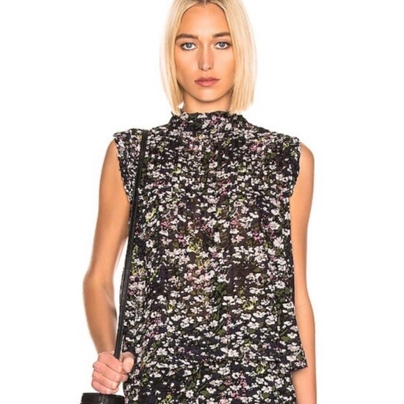 Ganni Tops - Ganni‎ Georgette Sleeveless Floral Blouse FR Size 34